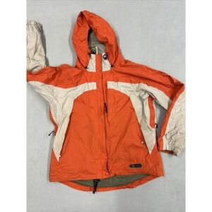 REI Elements‎ Jacket Womens Large Ultra Light Coat Rain Windbreaker Nylon Orange